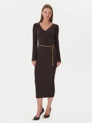 MICHAEL Michael Kors Sukienka dzianinowa MF5835G4VR Brązowy Slim Fit. Brązowe sukienki damskie MICHAEL Michael Kors, bez wzorów, z dzianiny, bez ramiączek. Za 1,229.00 zł.