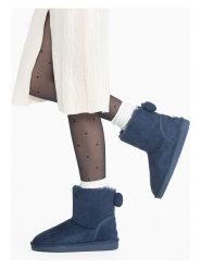 ISLAND BOOT Botki zimowe "Massey" w kolorze granatowym rozmiar: 40. Niebieskie botki damskie Island Boot, na zimę, z materiału, bez obcasa, bez zapięcia. Za 172.89 zł.