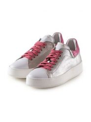 Anna Morellini Skórzane sneakersy "Emina" w kolorze biało-szaro-różowym rozmiar: 40. Białe obuwie sportowe damskie Anna Morellini, bez zapięcia. Za 360.17 zł.