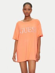 Guess T-Shirt E5GI07 K68D2 Pomarańczowy Regular Fit. Brązowe t-shirty damskie Guess, s, z aplikacjami, z wiskozy, bez kołnierzyka. Za 119.99 zł.