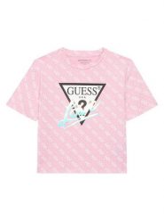 Guess T-Shirt J6RI08 K6YW4 Różowy Regular Fit. Czerwone koszulki i t-shirty dziewczęce Guess, z aplikacjami, z bawełny, bez kołnierzyka, bez ramiączek. Za 139.99 zł.