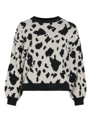 Vila Sweter "Tip" w kolorze szaro-czarnym rozmiar: XS. Czarne swetry klasyczne damskie Vila, xs, bez kołnierzyka. Za 113.99 zł.