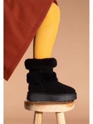 Gooce Skórzane kozaki zimowe "Mara" w kolorze czarnym rozmiar: 36. Czarne kozaki damskie Gooce, na zimę, ze skóry, bez obcasa, na platformie, bez zapięcia. Za 260.99 zł.