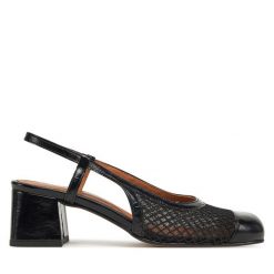 Czółenka Fly London. Czarne czółenka damskie Fly London, bez wzorów, bez obcasa. Za 449.99 zł.