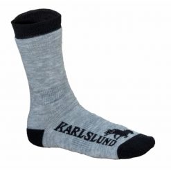Skarpety jeździeckie Karlslund Hverinn. Szare skarpetki damskie KARLSLUND, bez wzorów, z dzianiny. Za 140.50 zł.