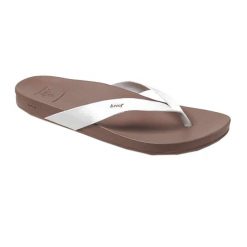 Japonki plażowe damskie REEF Cushion Cloud. Białe klapki damskie Reef, bez wzorów, bez obcasa, bez zapięcia. Za 139.99 zł.