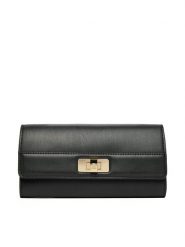 Tommy Hilfiger Portfel Th Modern Large Flap Wallet AW0AW18704 Czarny. Czarne portfele damskie Tommy Hilfiger, bez wzorów, ze skóry. Za 329.99 zł.