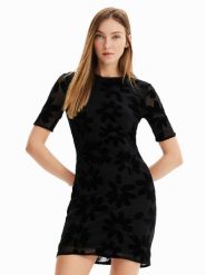 Desigual Sukienka codzienna Oxford 23SWVK19 Czarny Slim Fit. Czarne sukienki damskie Desigual, bez wzorów, z syntetyku, bez ramiączek. Za 229.99 zł.