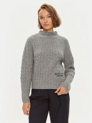 Tommy Hilfiger Sweter WW0WW42144 Szary Relaxed Fit. Szare swetry klasyczne damskie Tommy Hilfiger, l, z wełny, bez kołnierzyka. Za 629.99 zł.