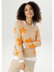 Aniston Sweter w kolorze beżowo-pomarańczowym rozmiar: 48. Brązowe swetry klasyczne damskie Aniston, bez kołnierzyka. Za 97.95 zł.