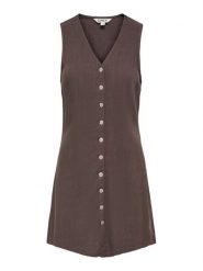 ONLY Sukienka codzienna Siesta 15357797 Brązowy ciemny Regular Fit. Brązowe sukienki damskie Only, bez wzorów, z wiskozy, bez ramiączek. Za 149.99 zł.