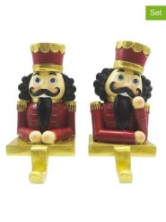 Clayre & Eef Uchwyty (2 szt.) ze wzorem na skarpety świąteczne - 7 x 12 x 6 cm rozmiar: onesize. Czarne skarpetki damskie Clayre & Eef, bez wzorów, z materiału. Za 139.20 zł.