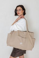 TORBA KAREN BEŻOWA One size - Flawless. Brązowe shopper bag Flawless, bez wzorów, na ramię, bez dodatków. Za 179.00 zł.