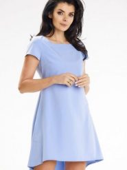 Sukienka Model A645 Light Blue - awama. Niebieskie sukienki damskie Awama, bez wzorów, z elastanu, bez ramiączek. Za 247.31 zł.