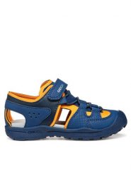 Geox Sandały J Vaniett J455XA 015CE C0659 M Granatowy. Niebieskie sandały chłopięce Geox, ze skóry, bez zapięcia. Za 159.99 zł.