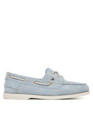 Tommy Hilfiger Mokasyny FW0FW09338 Błękitny. Niebieskie mokasyny damskie Tommy Hilfiger, ze skóry, bez obcasa. Za 489.99 zł.
