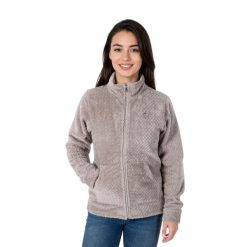 Bluza polarowa damska AULP BECCO Rozpinana z kołnierzem. Brązowe bluzy damskie Aulp, bez wzorów, z polaru, bez kaptura. W wyprzedaży za 149.99 zł.