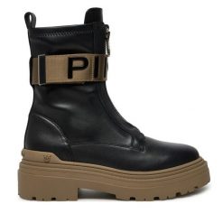 Botki PINKO. Czarne botki damskie Pinko, bez obcasa, na płaskiej podeszwie, bez zapięcia. Za 1,399.00 zł.