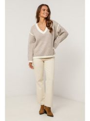 Soft Cashmere Sweter w kolorze szarobrązowym rozmiar: 38/40. Brązowe swetry klasyczne damskie Soft Cashmere, bez kołnierzyka. Za 152.99 zł.