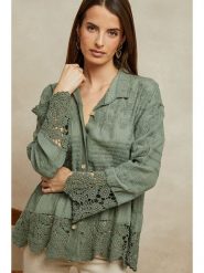 Plume Bluzka "Cheor" w kolorze khaki rozmiar: S. Brązowe bluzki damskie Plume, s, bez wzorów, z bawełny, bez kołnierzyka, bez ramiączek. Za 128.25 zł.
