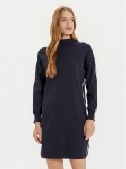 Tatuum Sukienka dzianinowa Cora T2420.198B Granatowy Relaxed Fit. Niebieskie sukienki damskie TATUUM, bez wzorów, z dzianiny, bez ramiączek. Za 169.99 zł.