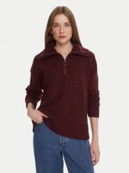 Barbour Sweter LKN1579RE88 Bordowy Regular Fit. Czerwone swetry klasyczne damskie Barbour, z syntetyku, bez kołnierzyka. Za 699.99 zł.