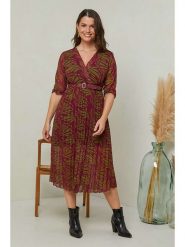 Curvy Lady Sukienka w kolorze bordowo-zielonym rozmiar: 40/42. Czerwone sukienki damskie Curvy Lady, bez wzorów, z tkaniny, klasyczne, bez ramiączek. Za 96.14 zł.