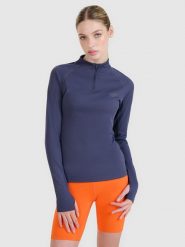 4F Longsleeve do biegania w terenie szybkoschnący damski - ciemny szary XL. Szare koszulki sportowe damskie 4F, l, bez wzorów, z dzianiny, bez ramiączek, do biegania. W wyprzedaży za 129.99 zł.
