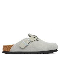 Klapki Birkenstock. Szare klapki damskie Birkenstock, bez wzorów, bez obcasa, bez zapięcia. Za 764.99 zł.