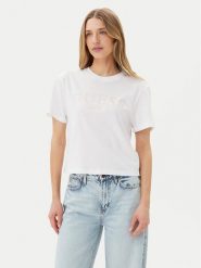 Guess T-Shirt V5GI09 K9RM1 Biały Regular Fit. Białe t-shirty damskie Guess, m, z aplikacjami, z bawełny, bez kołnierzyka. Za 79.99 zł.