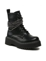 Jenny Fairy Trapery WS5207-24A Czarny. Czarne trapery damskie Jenny Fairy, ze skóry, bez zapięcia. Za 119.99 zł.