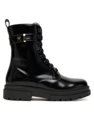 Tommy Hilfiger Trapery Lace-Up Bootie T4A5-34028-1453 S Czarny. Czarne kozaki dziewczęce Tommy Hilfiger, bez wzorów, ze skóry, bez obcasa, bez zapięcia. Za 489.99 zł.