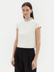 Motivi Bluzka 2630Q001764N Écru Regular Fit. Bluzki damskie Motivi, bez wzorów, z syntetyku, bez kołnierzyka, bez ramiączek. Za 249.99 zł.