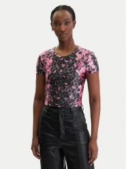 Versace Jeans Couture T-Shirt 80HAH602 JS552 Różowy Slim Fit. Czerwone t-shirty damskie Versace Jeans Couture, l, bez wzorów, z jeansu, bez kołnierzyka. Za 659.99 zł.