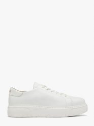 Białe półbuty damskie w stylu casual JUNE. Białe obuwie sportowe casual damskie Ryłko, ze skóry, bez zapięcia. Za 399.99 zł.