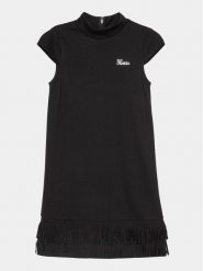 Guess Sukienka codzienna J4RK21 KAUH0 Czarny Regular Fit. Czarne sukienki dziewczęce Guess, z aplikacjami, z syntetyku, bez ramiączek, proste. Za 239.99 zł.