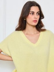 CXL by Christian Lacroix Sweter w kolorze żółtym rozmiar: onesize. Żółte swetry klasyczne damskie CXL by Christian Lacroix, z wełny, bez kołnierzyka. Za 173.99 zł.