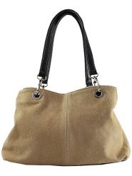 ORE10 Skórzana torebka w kolorze szarobrązowym - 32 x 20 x 14 cm rozmiar: onesize. Brązowe torebki klasyczne damskie ORE10, z materiału, bez dodatków. Za 109.45 zł.