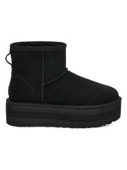 UGG Botki "W Classic Mini Platform" w kolorze czarnym ze skóry jagnięcej rozmiar: 39. Czarne botki damskie Ugg, ze skóry, bez obcasa, na platformie, bez zapięcia. Za 790.33 zł.