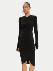 NORMA KAMALI Sukienka koktajlowa KK1243PLD25001 Czarny Slim Fit. Czarne sukienki damskie Norma Kamali, bez wzorów, z syntetyku, wizytowe, bez ramiączek. Za 629.99 zł.