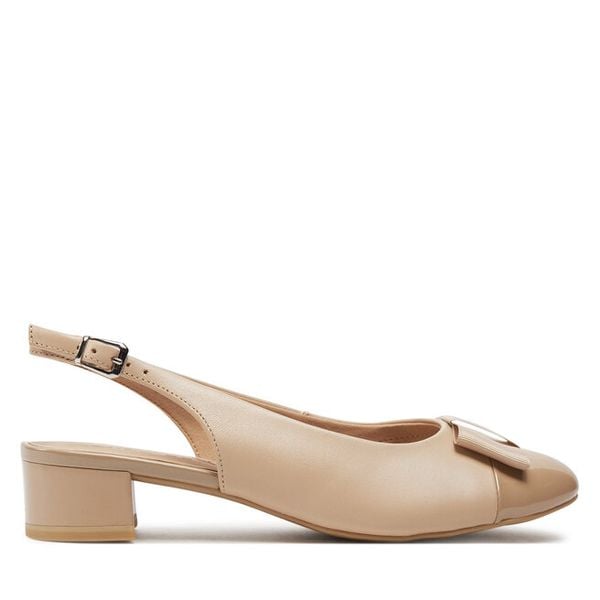 Czółenka Caprice. Brązowe czółenka damskie Caprice, bez wzorów, bez obcasa. Za 189.99 zł.