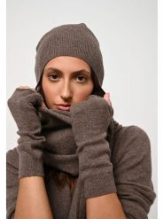 AUTHENTIC CASHMERE Kaszmirowe ocieplacze "Serre" w kolorze ciemnobrązowym rozmiar: onesize. Brązowe rękawiczki damskie AUTHENTIC CASHMERE, bez wzorów, z kaszmiru. Za 166.49 zł.