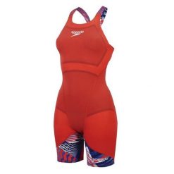 Speedo Fastskin Lzr Ignite Kneeskin – Niebieski/Czerwony/Biały – Rozmiar 18. Białe kombinezony damskie Speedo, s, bez wzorów, z materiału, klasyczne, bez kołnierzyka, moda ciążowa, bez ramiączek, długie. Za 409.99 zł.
