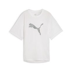 Damska koszulka z nadrukiem EVOSTRIPE PUMA White. Białe bluzki damskie Puma, xs, bez wzorów, bez kołnierzyka, bez ramiączek. Za 186.00 zł.
