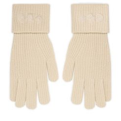 Rękawiczki Damskie Guess. Brązowe rękawiczki damskie Guess, z aplikacjami, z dzianiny. Za 119.99 zł.