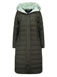Geographical Norway Płaszcz pikowany w kolorze khaki rozmiar: XL. Brązowe płaszcze damskie Geographical Norway, xl, bez wzorów, bez kaptura. Za 316.24 zł.