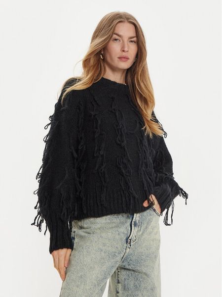 ViCOLO Sweter 33050S Czarny Regular Fit. Czarne swetry klasyczne damskie ViCOLO, s, z syntetyku, bez kołnierzyka. Za 229.99 zł.