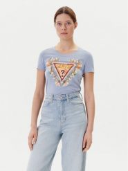 Guess T-Shirt W5YI08 J1314 Niebieski Regular Fit. Niebieskie t-shirty damskie Guess, xxl, z aplikacjami, z bawełny, bez kołnierzyka. Za 119.99 zł.