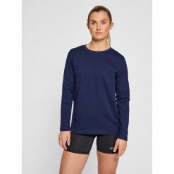 Koszulka fitness damska Hummel Red Heavy z długim rękawem. Niebieskie bluzki damskie Hummel, s, bez wzorów, bez kołnierzyka, bez ramiączek. Za 129.50 zł.