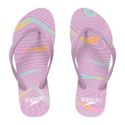 Klapki basenowe damskie Speedo Flip Flop Af. Fioletowe klapki damskie Speedo, bez wzorów, bez obcasa, bez zapięcia. Za 73.99 zł.